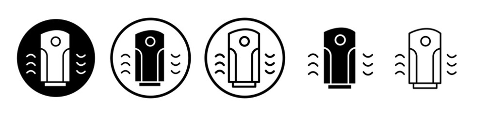 Air purifier icons symbol. Flat and line design style.