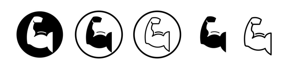 Arm icons symbol. Flat and line design style.