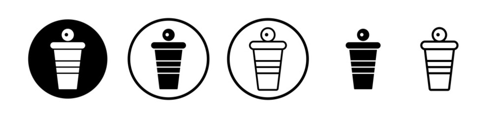 Beer pong icons symbol. Flat and line design style.