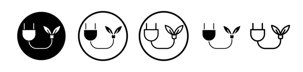 Biomass energy icons symbol. Flat and line design style.