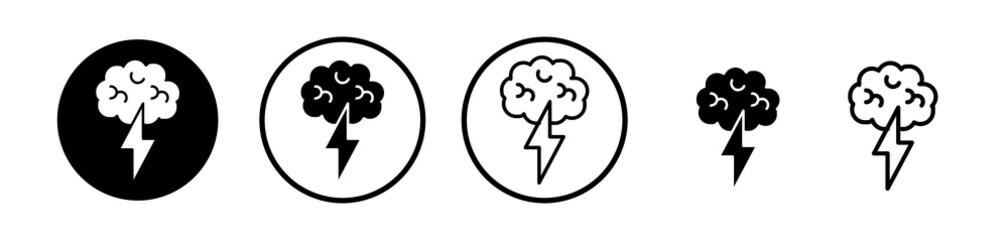 Brainstorm icons symbol. Flat and line design style.