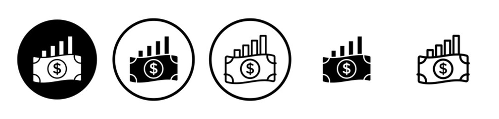 capital gain icons symbol. Flat and line design style.