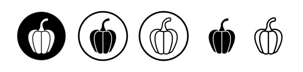 Capsicum icons symbol. Flat and line design style.