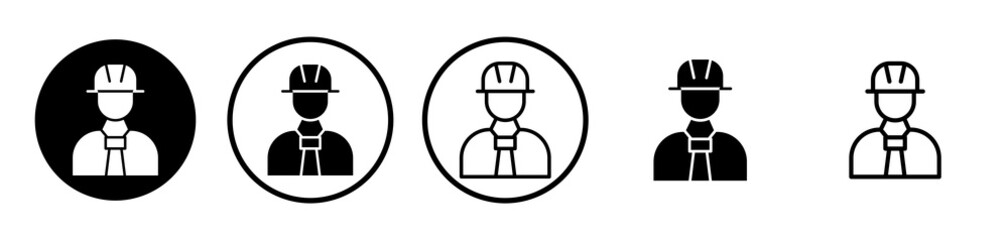 Civil Engineer icons symbol. Flat and line design style.