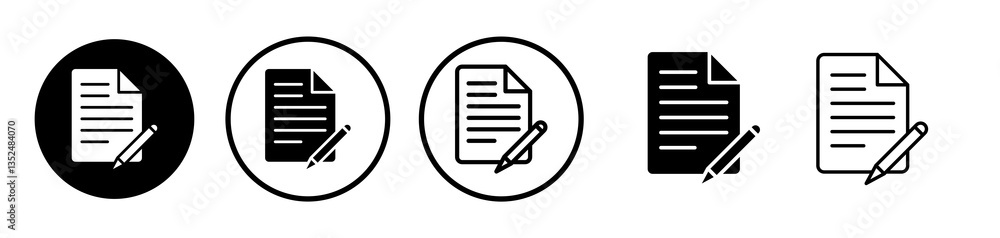 Poster contract icons symbol. flat and line design style.