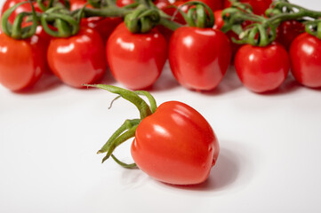 ed sweet ripe tasty Dutch tomatoes growing indoor in greenhouse all seasons, food industry in Netherlands close up
