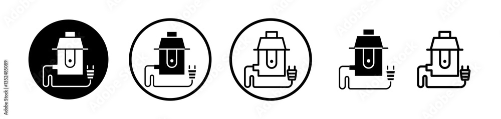 Poster garbage disposal icons symbol. flat and line design style.