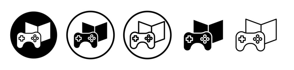 Game based learning icons symbol. Flat and line design style.