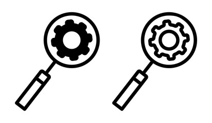 Investigate icons symbol. Flat and line design style.