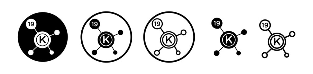 Potassium icons symbol. Flat and line design style.