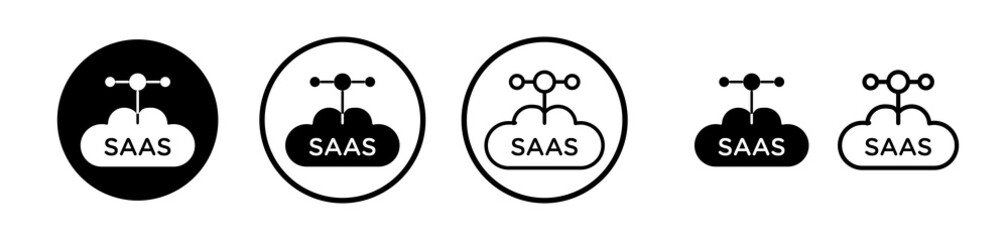 Saas icons symbol. Flat and line design style.