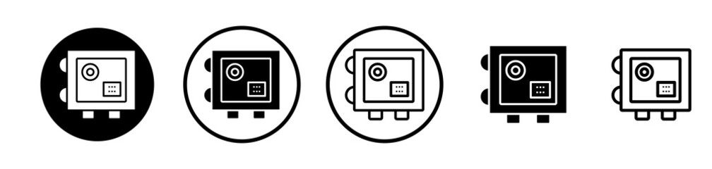 Safe icons symbol. Flat and line design style.
