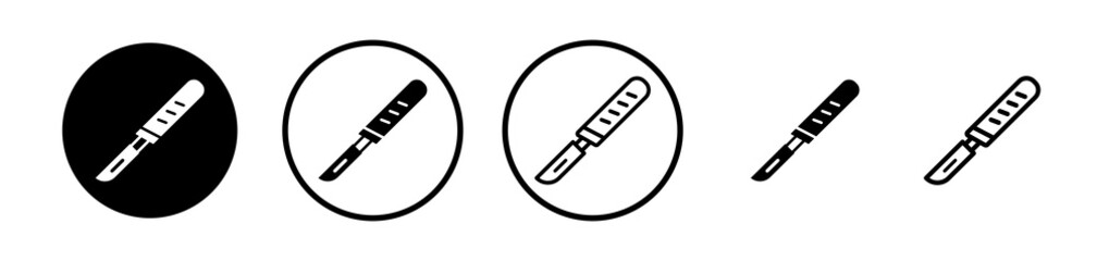 Scalpel icons symbol. Flat and line design style.