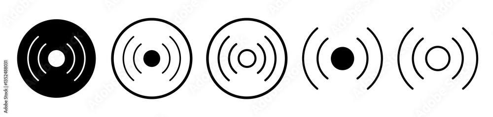 Poster sensor icons symbol. flat and line design style.