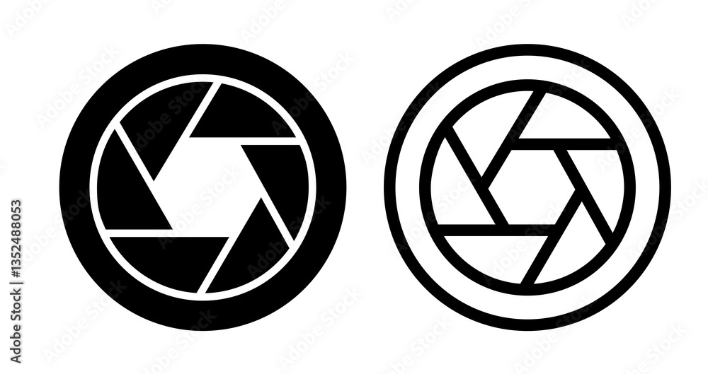 Poster shutter icons symbol. flat and line design style.