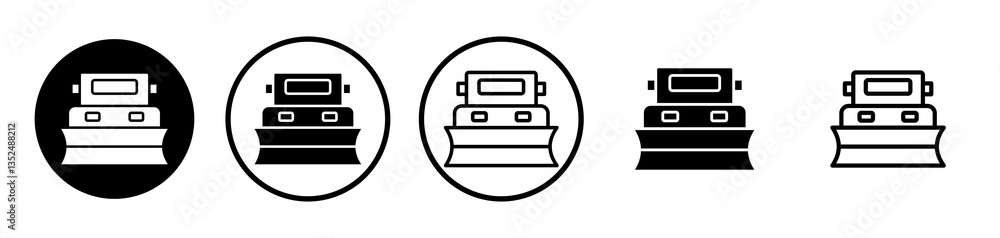 Poster snowplow icons symbol. flat and line design style.