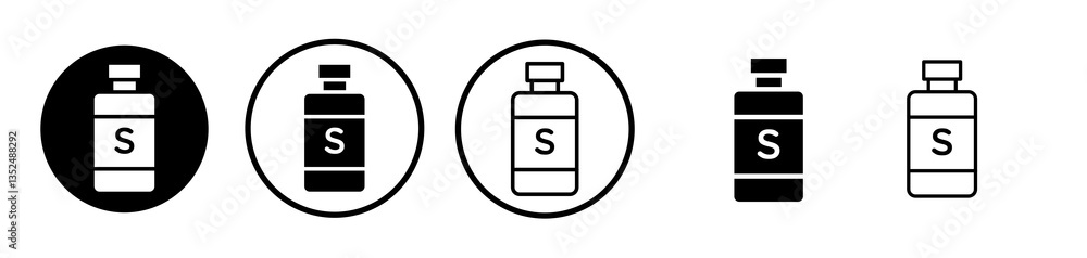 Poster solvent icons symbol. flat and line design style.