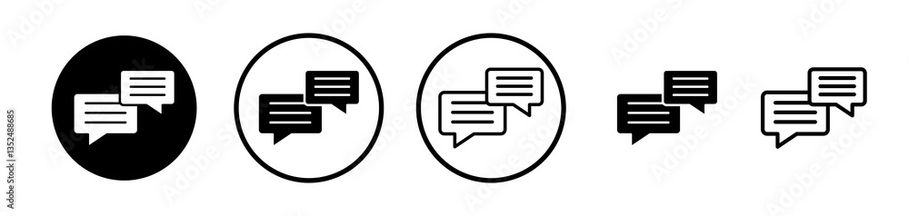 Poster text chat icons symbol. flat and line design style.