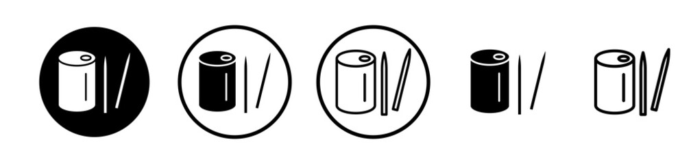Toothpick icons symbol. Flat and line design style.
