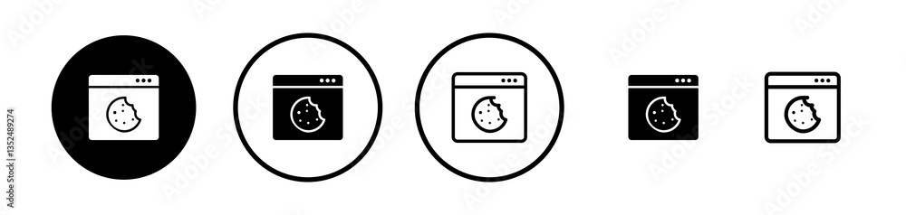Poster web cookies icons symbol. flat and line design style.
