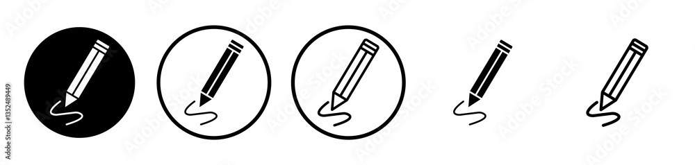 Poster write icons symbol. flat and line design style.
