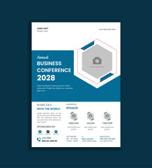 Annual Business Conference flyer template Share Ideas, Network, and Build Success