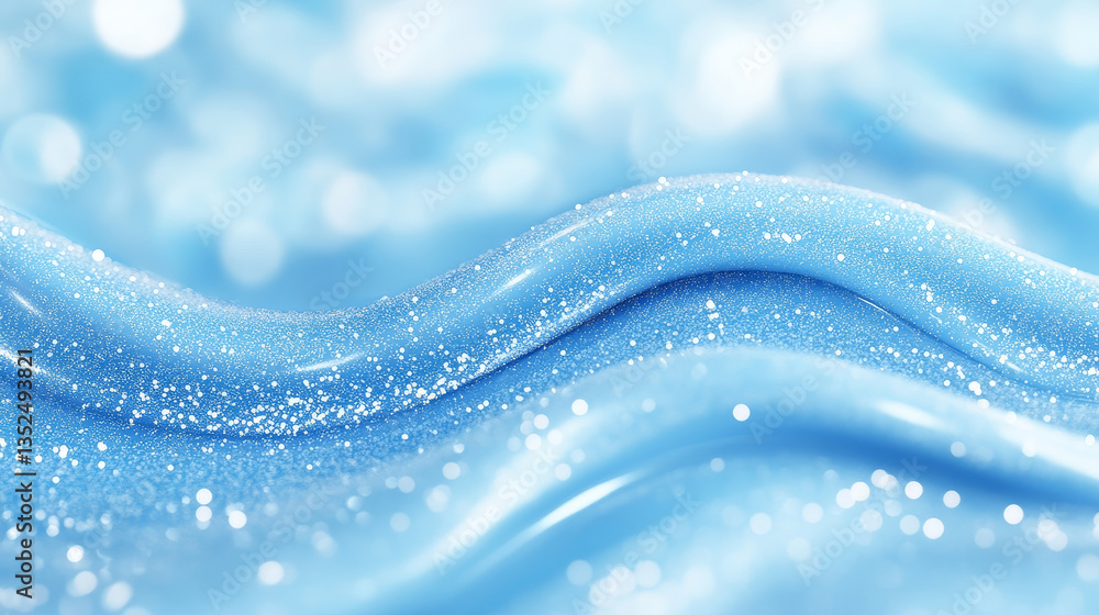 Aufkleber abstract blue color digital particles wave with bokeh and light background