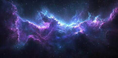 Obraz premium A Cosmic Scene of Nebula Formation in Outer Space