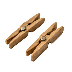 Two small wooden clothespins on black background simple design