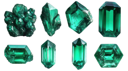 set of emerald gemstones