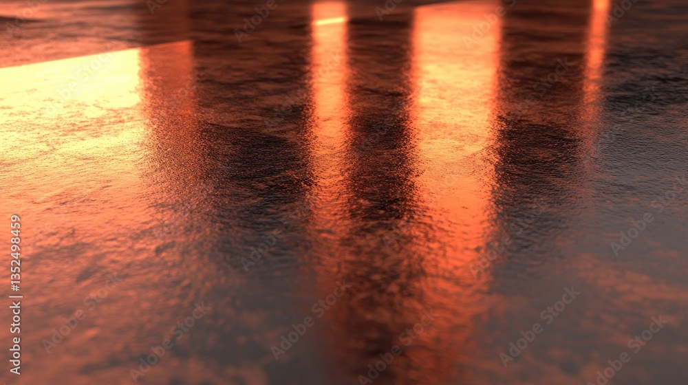 Poster reflections from an artificial light source on a polished surface