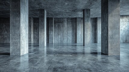 Obraz premium Modern Concrete Interior Architecture Design