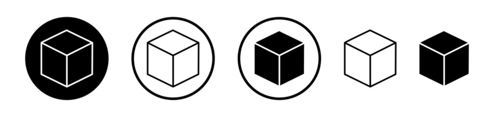 Cube vector icon symbol. illustration sign collection.