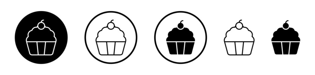 Cupcake vector icon symbol. illustration sign collection.