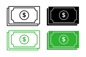 Dollar vector icon symbol. illustration sign collection.