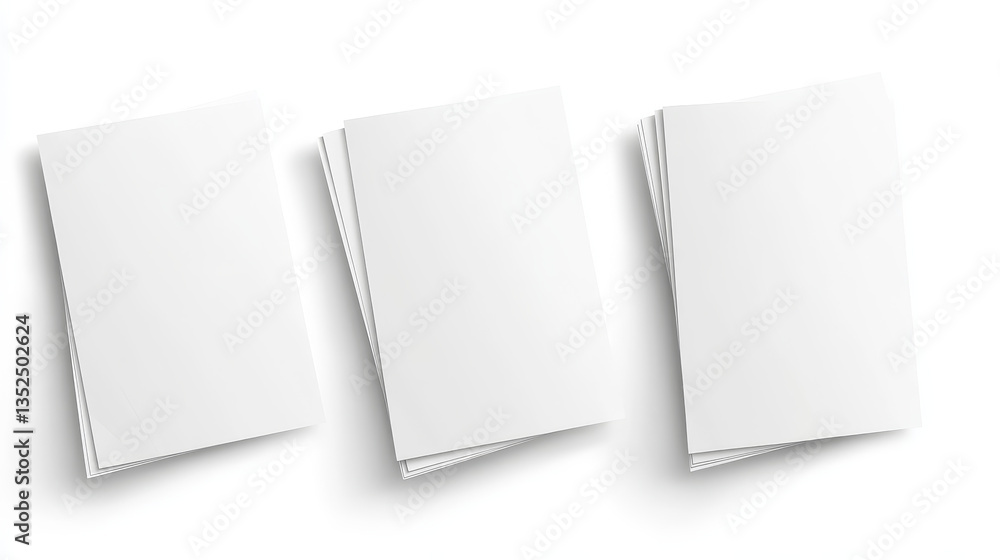 Aufkleber set of four blank vector realistic paper sheets isolated on white background