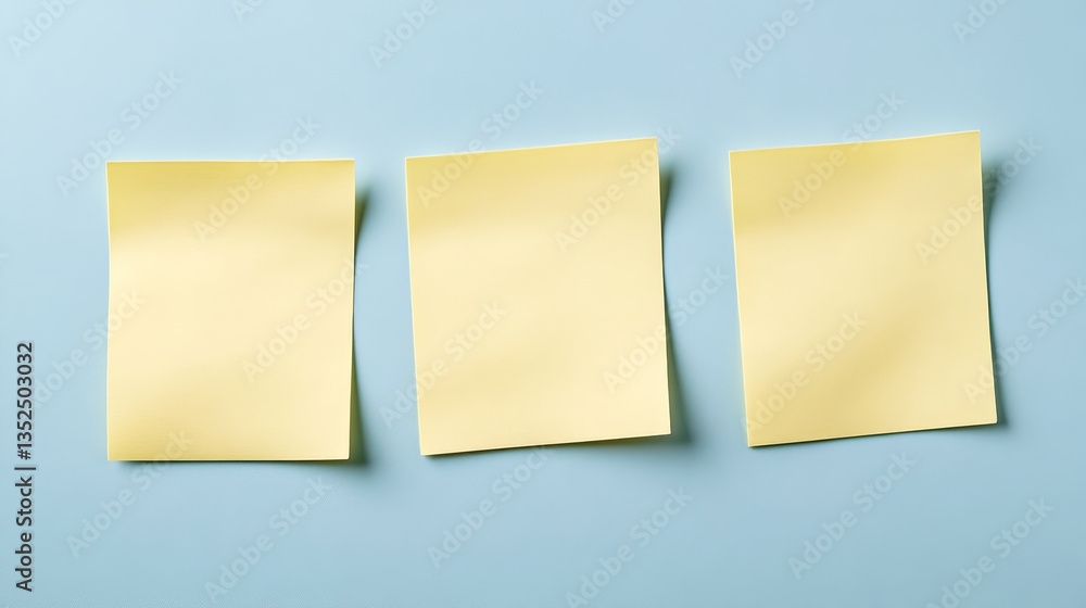 Poster set of four realistic blank vector yellow post it notes isolated on white background