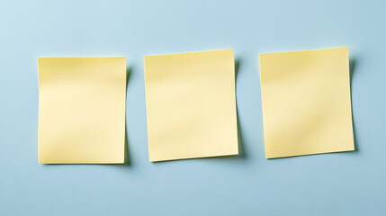 Set of four realistic blank vector yellow post it notes isolated on white background