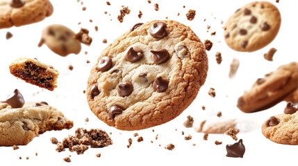 Delicious Chocolate Chip Cookies in Motion