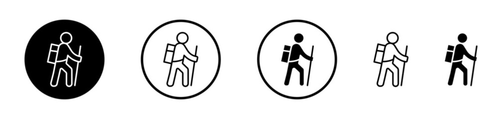 Hiking vector icon symbol. illustration sign collection.