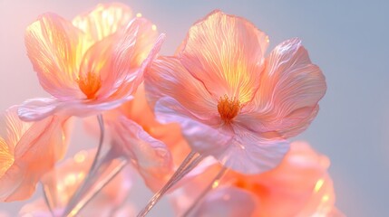 Naklejka premium Beautiful ethereal flowers glow with soft and dreamlike translucent petals