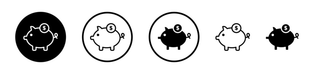 Piggy bank vector icon symbol. illustration sign collection.