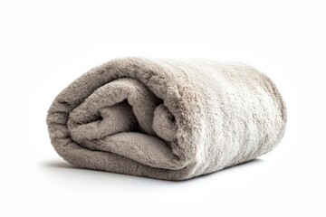 a rolled up blanket on white background 