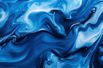 Obraz premium Blue liquid swirling in a glass beaker with a scientific experiment setup in the background.