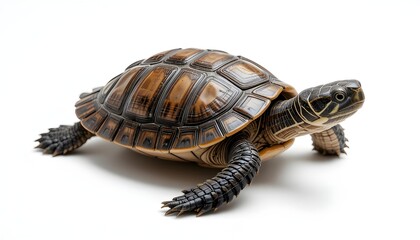 Obraz premium Close-Up Image of a Turtle on a White Background