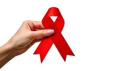 Red Ribbon Awareness Symbol for World AIDS Day and HIV Prevention Campaign