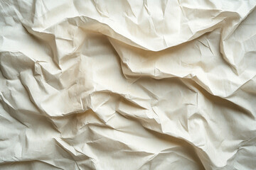 Obraz premium Crumpled paper texture background with soft shadows and light, creating a textured and organic backdrop for design projects or presentations.