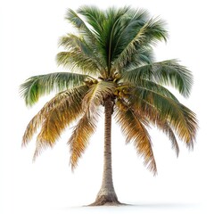 Fototapeta premium Majestic Coconut Palm Tree Isolated on White Background