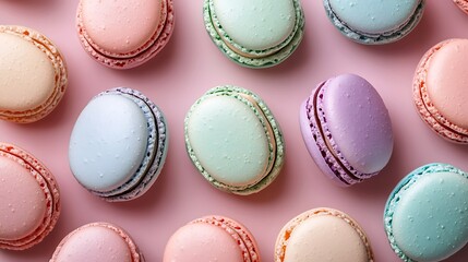 Assorted macarons with creamy filling high resolution picture