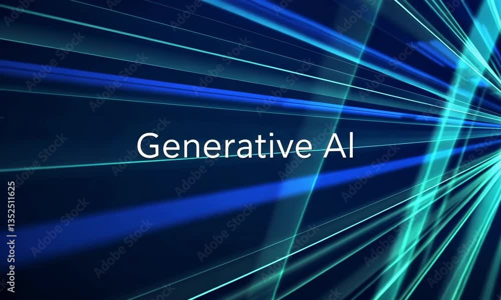 Poster generative ai illustration: a modern, digital composition with the words 